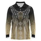 Aotearoa Maori Iwi Heritage Long Sleeve Polo Shirt Waikato Tainui Parauri