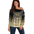 Aotearoa Maori Iwi Heritage Off Shoulder Sweater Waikato Tainui Parauri