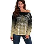 Aotearoa Maori Iwi Heritage Off Shoulder Sweater Waikato Tainui Parauri