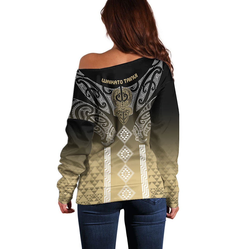 Aotearoa Maori Iwi Heritage Off Shoulder Sweater Waikato Tainui Parauri