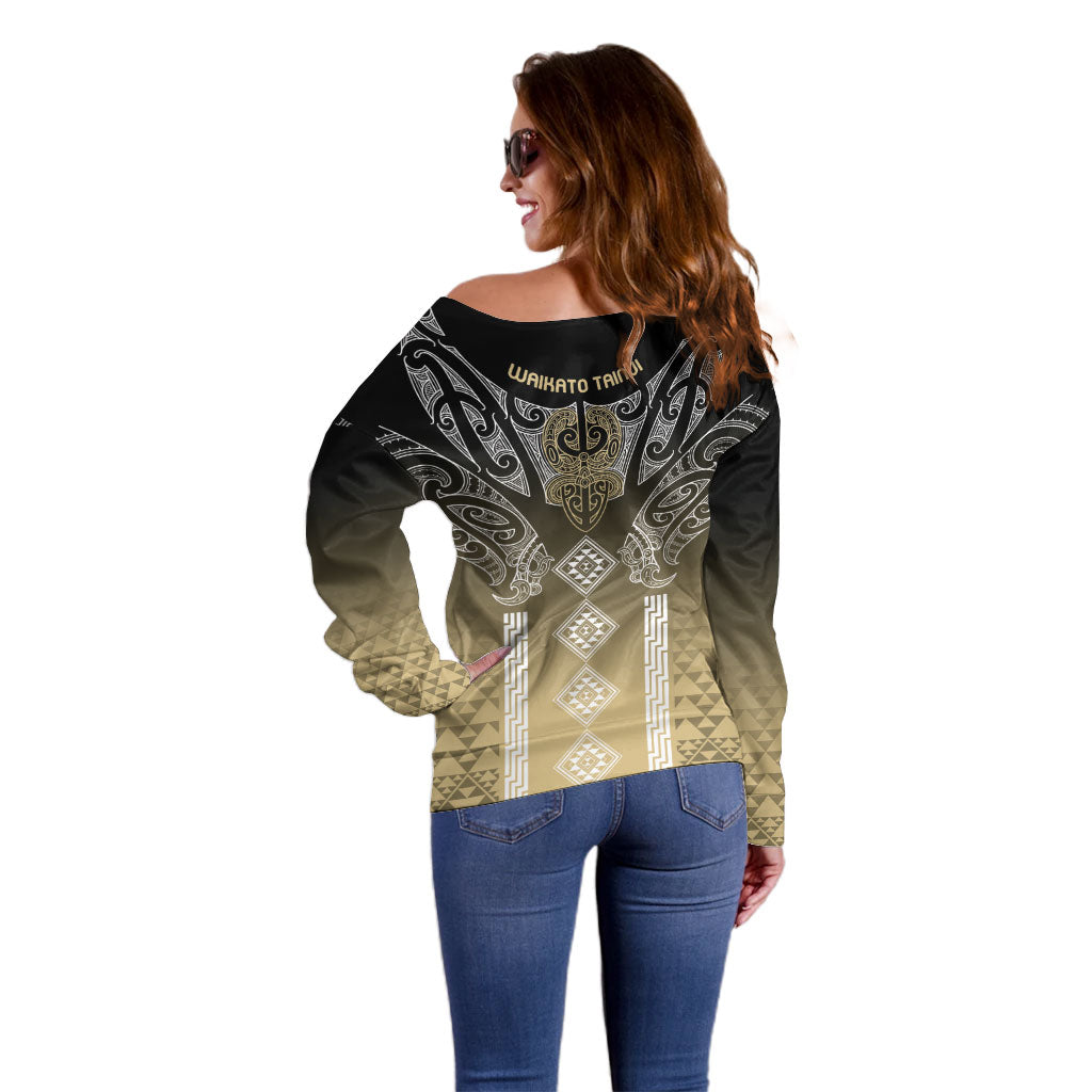 Aotearoa Maori Iwi Heritage Off Shoulder Sweater Waikato Tainui Parauri
