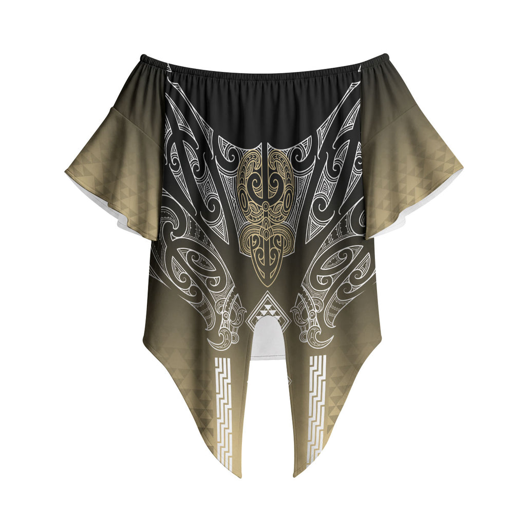 Aotearoa Maori Iwi Heritage Off Shoulder Wrap Waist Top Waikato Tainui Parauri