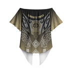 Aotearoa Maori Iwi Heritage Off Shoulder Wrap Waist Top Waikato Tainui Parauri