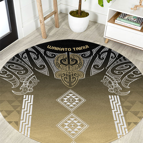 Aotearoa Maori Iwi Heritage Round Carpet Waikato Tainui Parauri