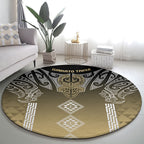 Aotearoa Maori Iwi Heritage Round Carpet Waikato Tainui Parauri