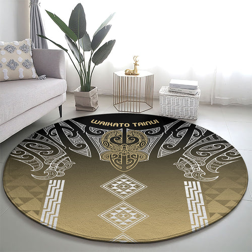 Aotearoa Maori Iwi Heritage Round Carpet Waikato Tainui Parauri