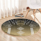 Aotearoa Maori Iwi Heritage Round Carpet Waikato Tainui Parauri