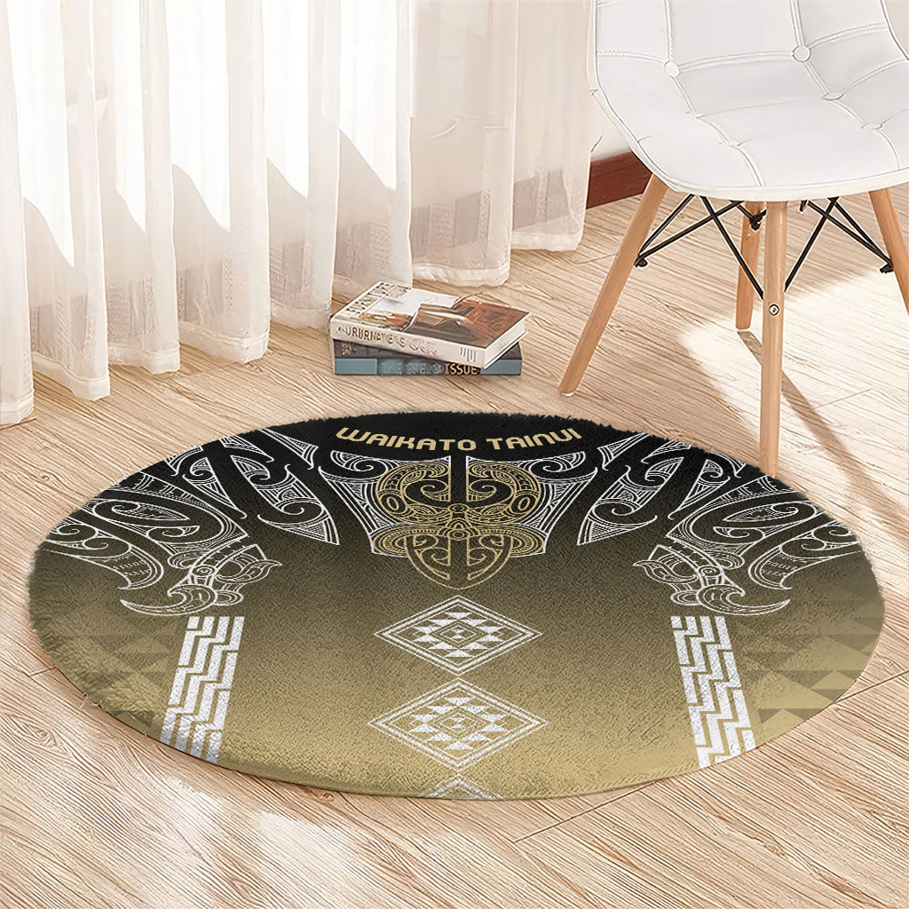 Aotearoa Maori Iwi Heritage Round Carpet Waikato Tainui Parauri