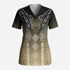 Aotearoa Maori Iwi Heritage Scrub Top Waikato Tainui Parauri