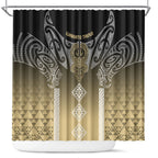 Aotearoa Maori Iwi Heritage Shower Curtain Waikato Tainui Parauri