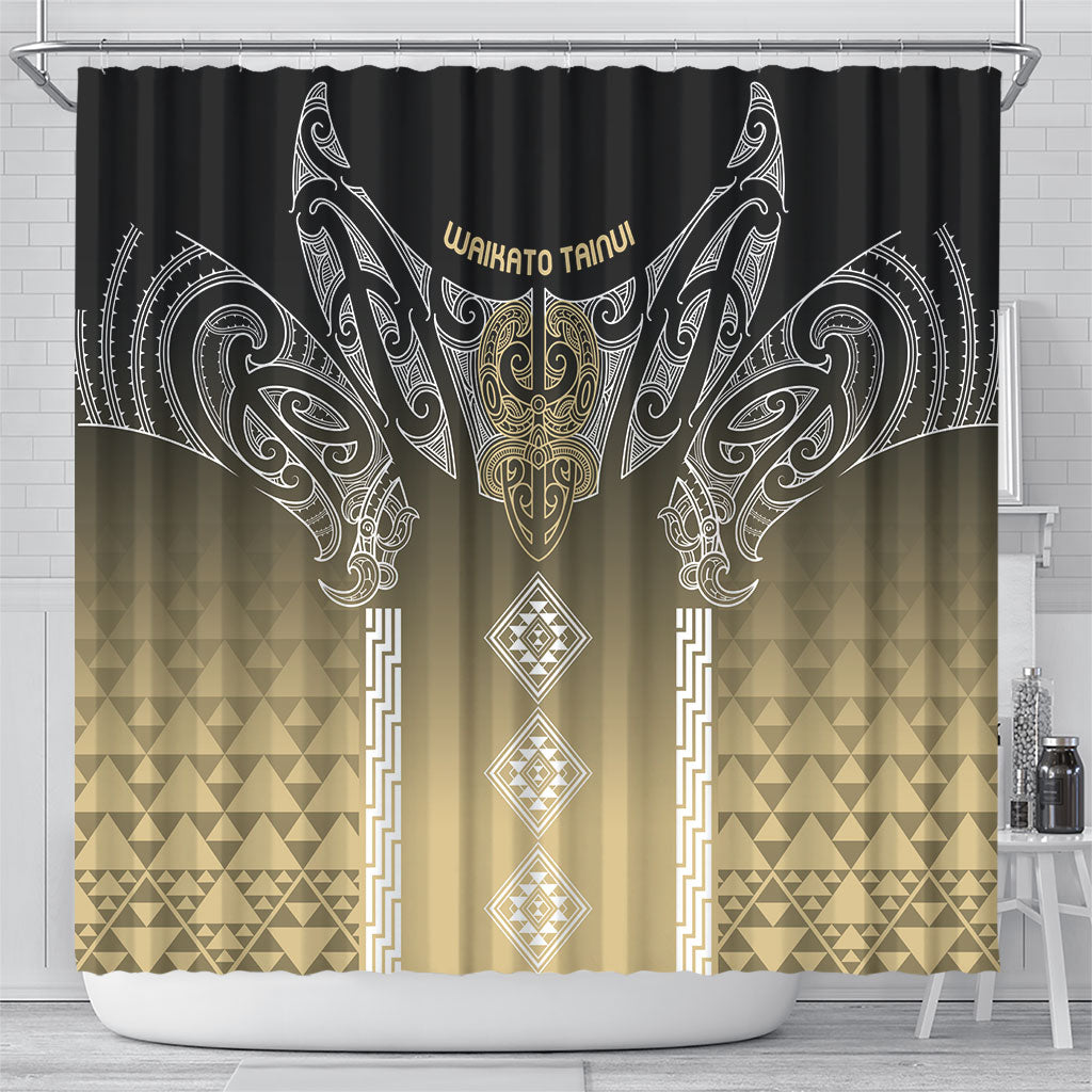 Aotearoa Maori Iwi Heritage Shower Curtain Waikato Tainui Parauri