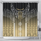Aotearoa Maori Iwi Heritage Shower Curtain Waikato Tainui Parauri