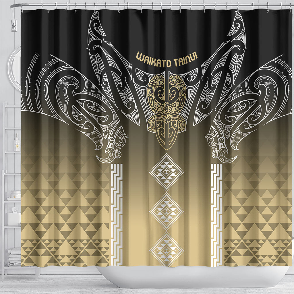 Aotearoa Maori Iwi Heritage Shower Curtain Waikato Tainui Parauri