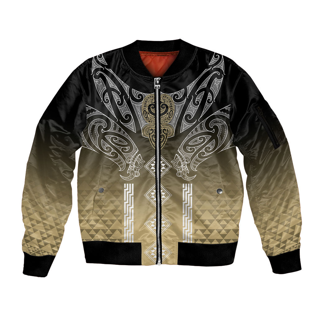 Aotearoa Maori Iwi Heritage Sleeve Zip Bomber Jacket Waikato Tainui Parauri