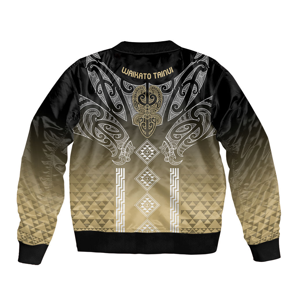 Aotearoa Maori Iwi Heritage Sleeve Zip Bomber Jacket Waikato Tainui Parauri