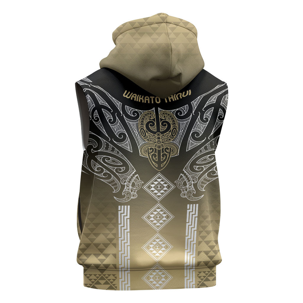 Aotearoa Maori Iwi Heritage Sleeveless Hoodie Waikato Tainui Parauri