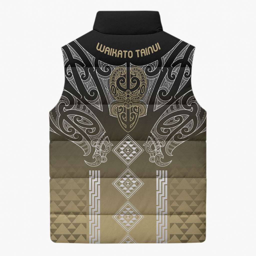 Aotearoa Maori Iwi Heritage Sleeveless Puffer Jacket Waikato Tainui Parauri
