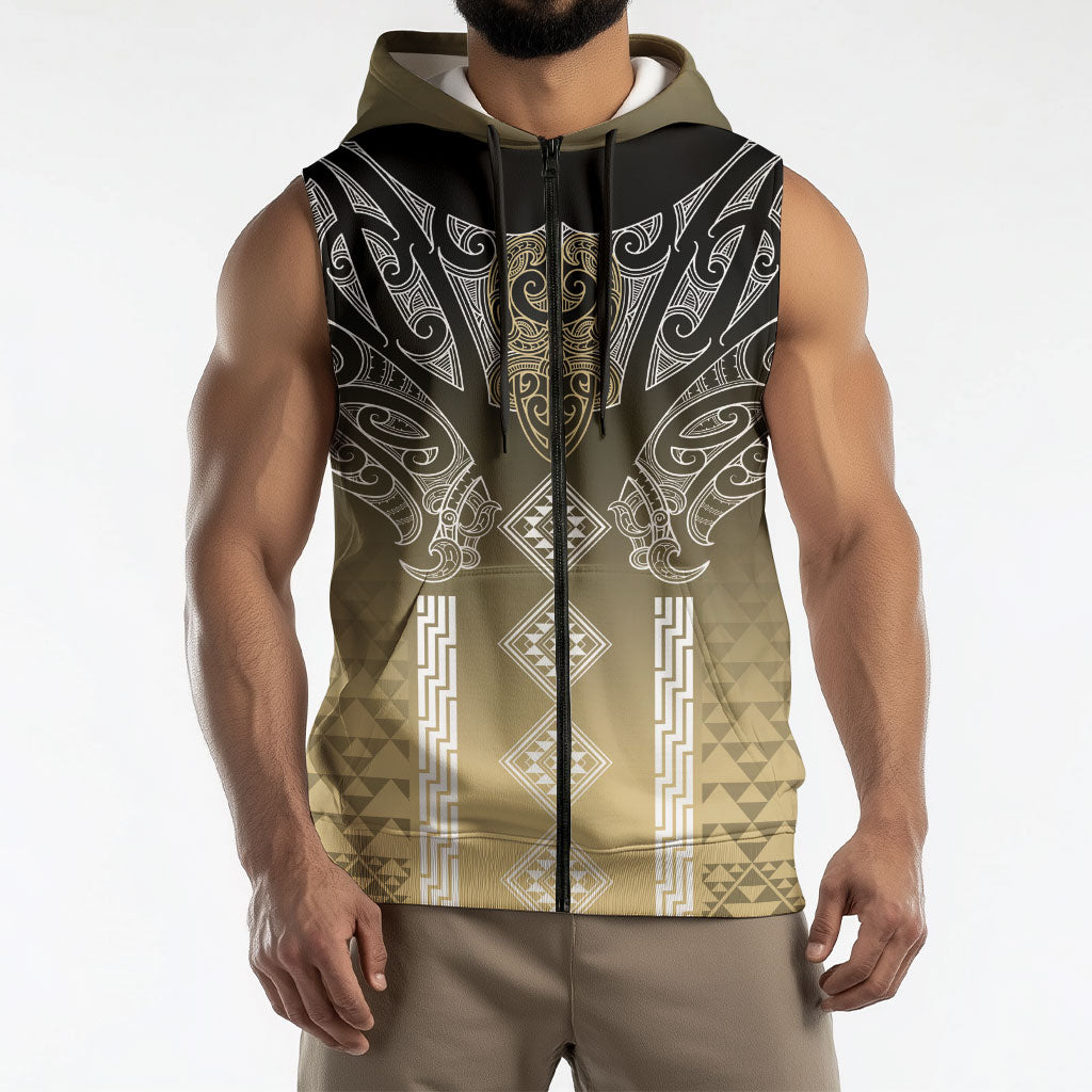 Aotearoa Maori Iwi Heritage Sleeveless Zip Hoodie Waikato Tainui Parauri