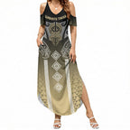 Aotearoa Maori Iwi Heritage Summer Maxi Dress Waikato Tainui Parauri