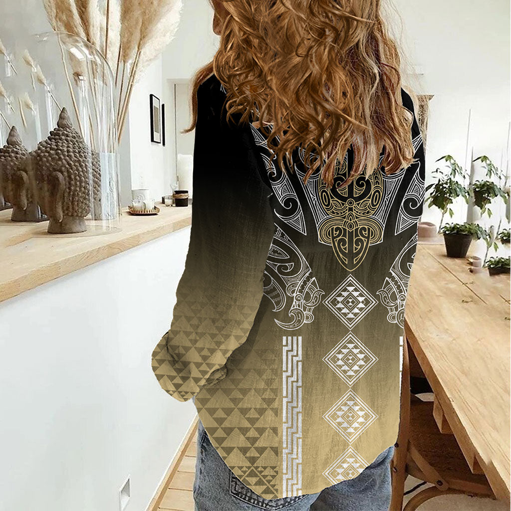 Aotearoa Maori Iwi Heritage Women Casual Shirt Waikato Tainui Parauri