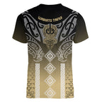 Aotearoa Maori Iwi Heritage Women V-Neck T-Shirt Waikato Tainui Parauri