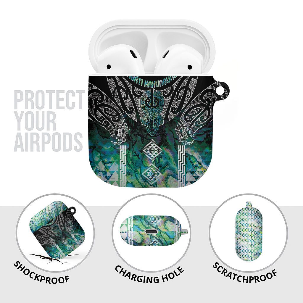 Aotearoa Maori Iwi Heritage AirPods Case Ngati Kahungunu Paua Shell Turquoise