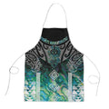 Aotearoa Maori Iwi Heritage Apron Ngati Kahungunu Paua Shell Turquoise