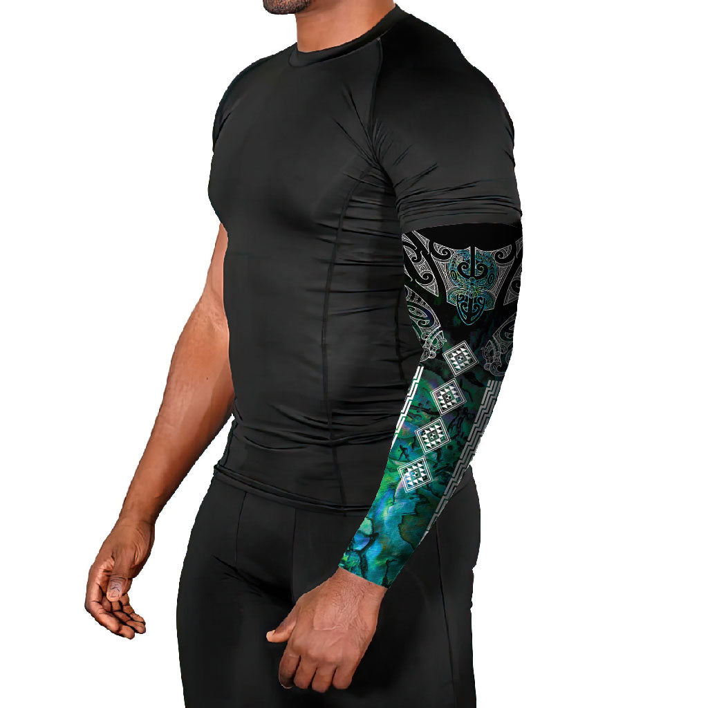 Aotearoa Maori Iwi Heritage Arm Sleeves Ngati Kahungunu Paua Shell Turquoise