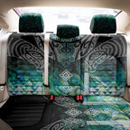 Aotearoa Maori Iwi Heritage Back Car Seat Cover Ngati Kahungunu Paua Shell Turquoise