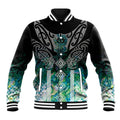 Aotearoa Maori Iwi Heritage Baseball Jacket Ngati Kahungunu Paua Shell Turquoise