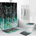 Aotearoa Maori Iwi Heritage Bathroom Set Ngati Kahungunu Paua Shell Turquoise