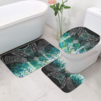 Aotearoa Maori Iwi Heritage Bathroom Set Ngati Kahungunu Paua Shell Turquoise