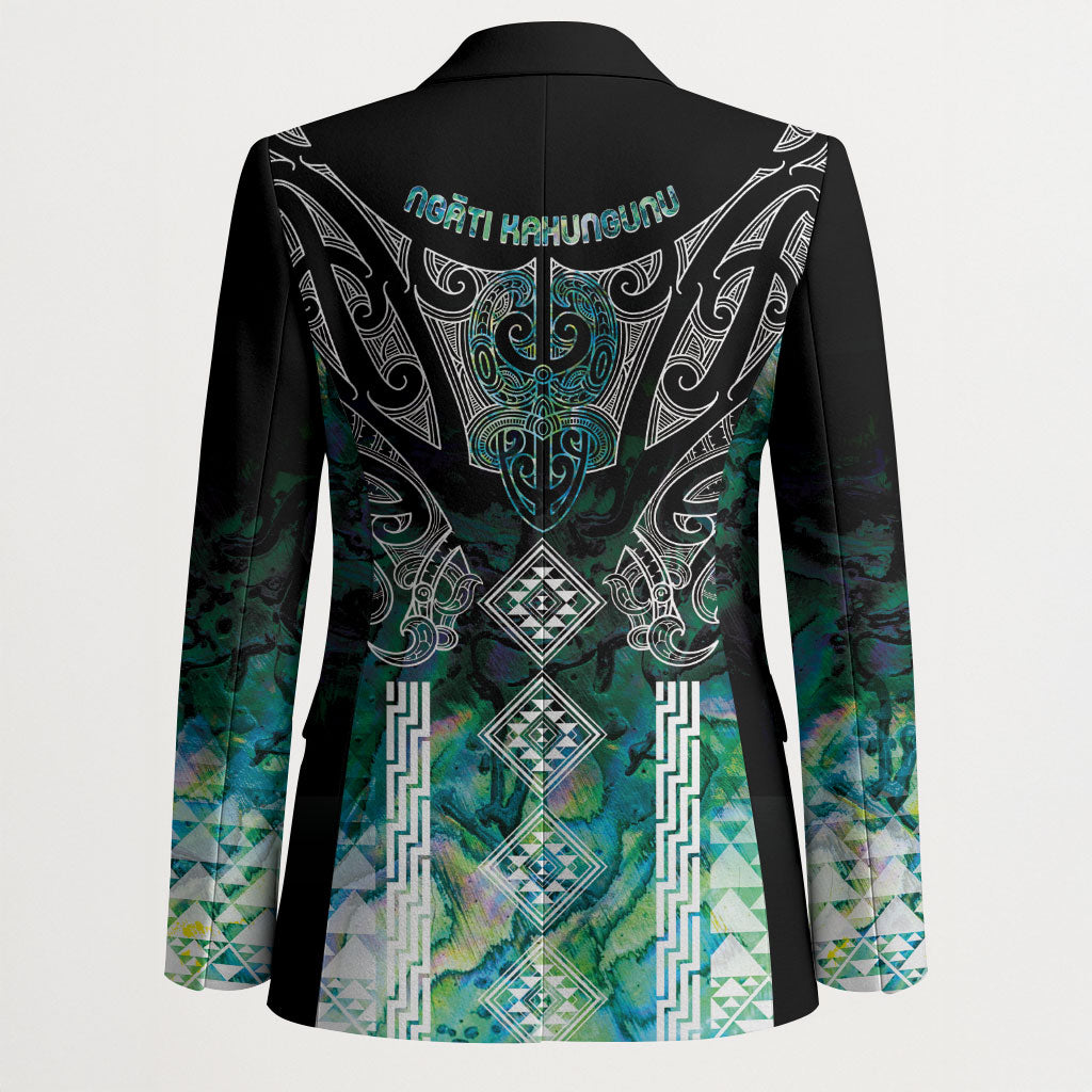Aotearoa Maori Iwi Heritage Blazer Ngati Kahungunu Paua Shell Turquoise