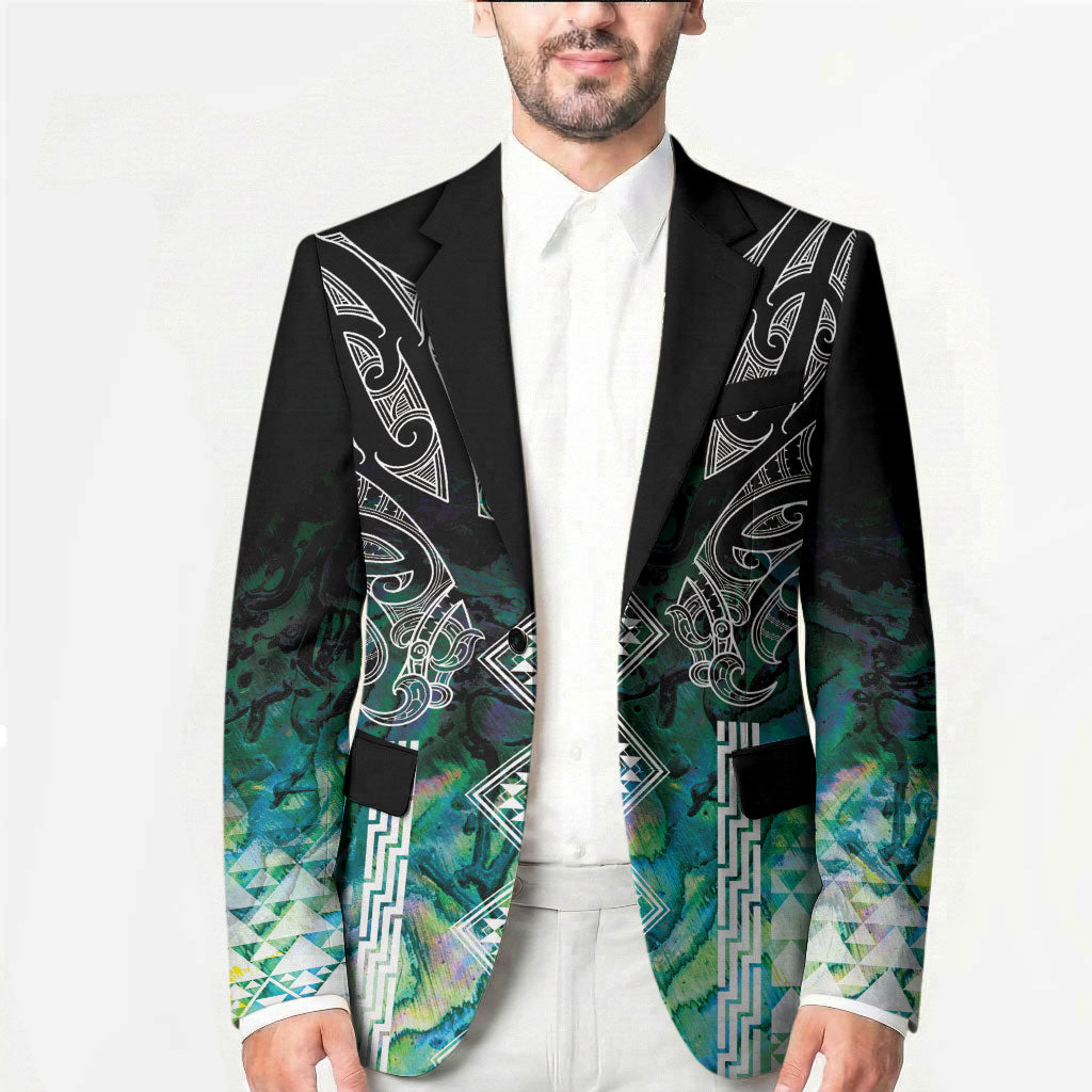 Aotearoa Maori Iwi Heritage Blazer Ngati Kahungunu Paua Shell Turquoise