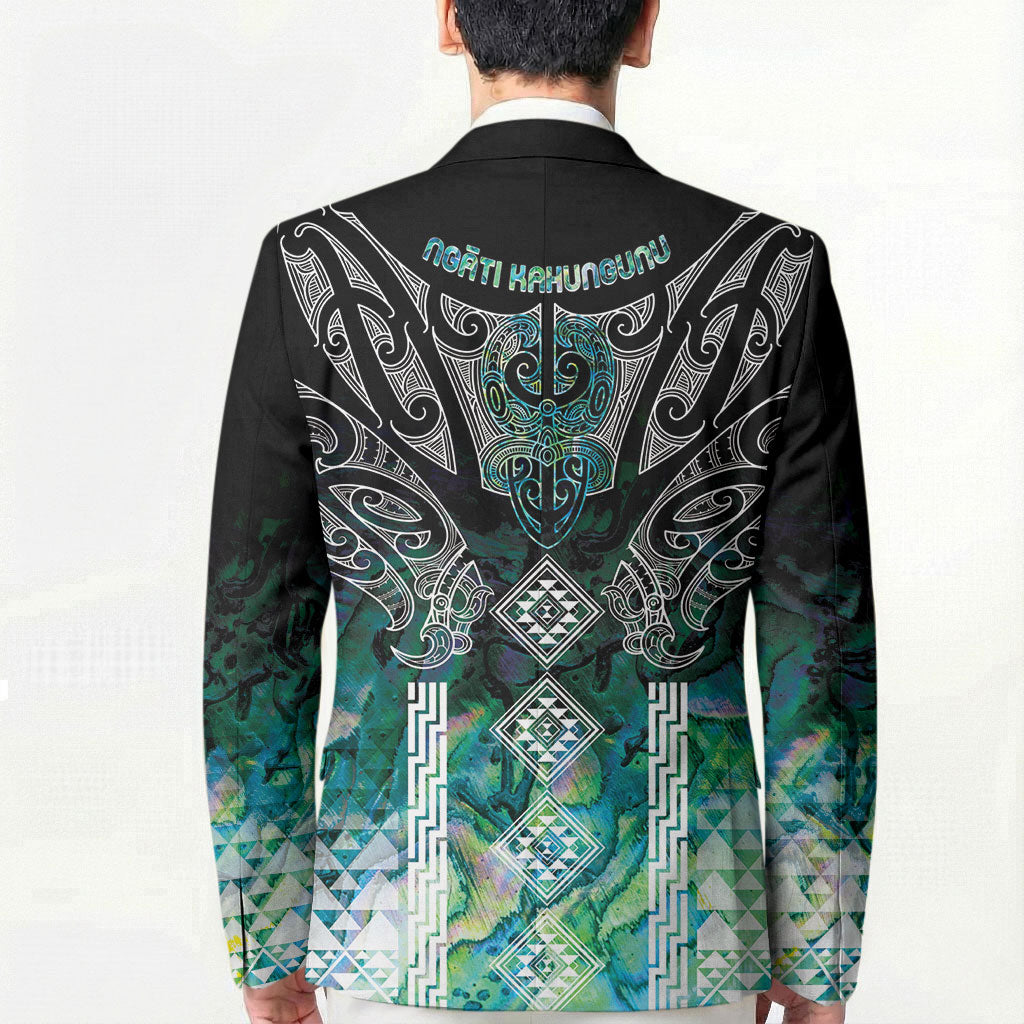 Aotearoa Maori Iwi Heritage Blazer Ngati Kahungunu Paua Shell Turquoise