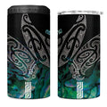 Aotearoa Maori Iwi Heritage 4 in 1 Can Cooler Tumbler Ngati Kahungunu Paua Shell Turquoise