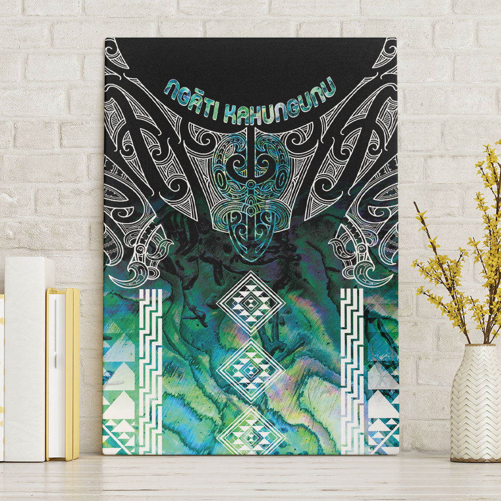 Aotearoa Maori Iwi Heritage Canvas Wall Art Ngati Kahungunu Paua Shell Turquoise