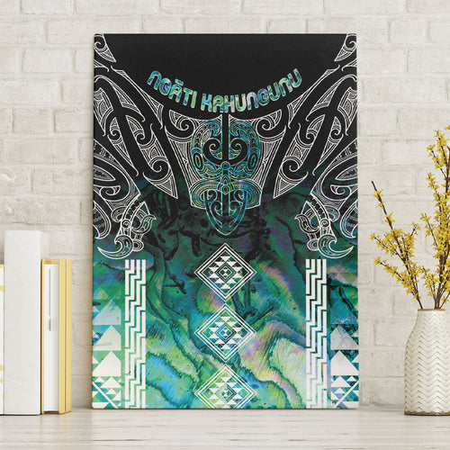Aotearoa Maori Iwi Heritage Canvas Wall Art Ngati Kahungunu Paua Shell Turquoise