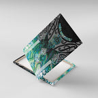 Aotearoa Maori Iwi Heritage Canvas Wall Art Ngati Kahungunu Paua Shell Turquoise