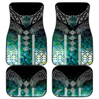Aotearoa Maori Iwi Heritage Car Mats Ngati Kahungunu Paua Shell Turquoise