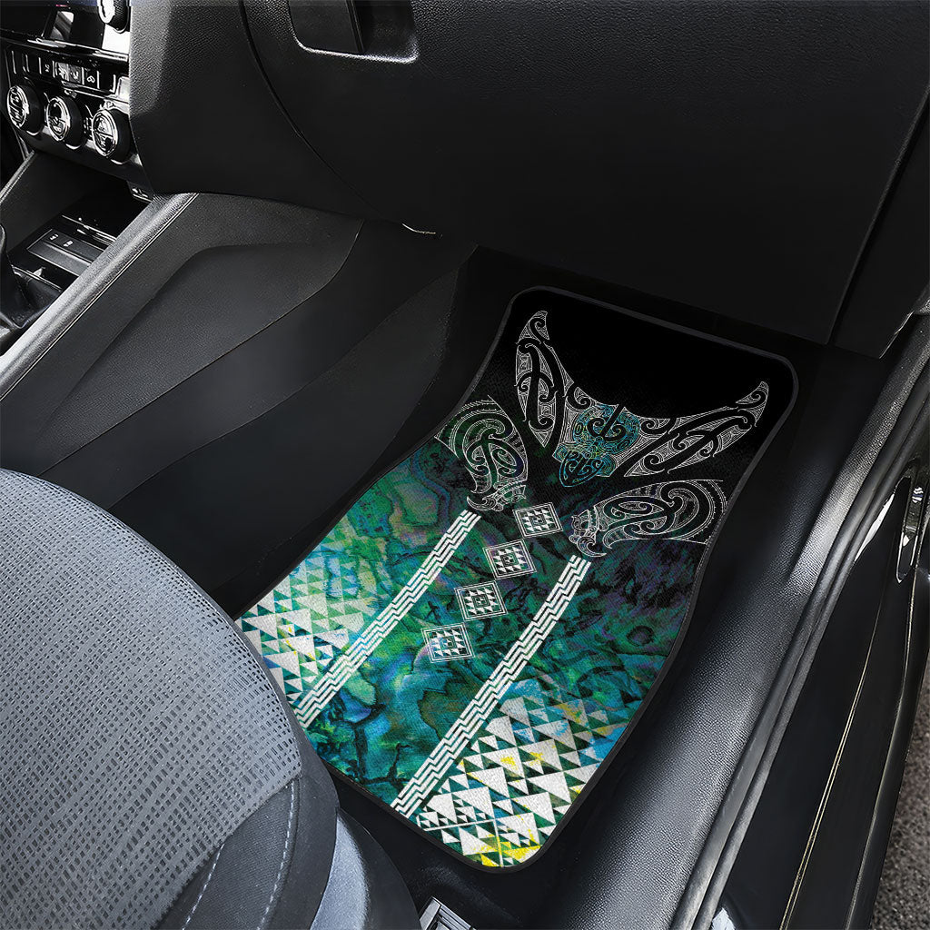 Aotearoa Maori Iwi Heritage Car Mats Ngati Kahungunu Paua Shell Turquoise