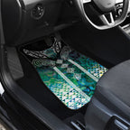 Aotearoa Maori Iwi Heritage Car Mats Ngati Kahungunu Paua Shell Turquoise