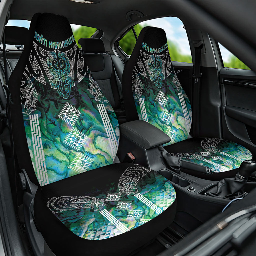 Aotearoa Maori Iwi Heritage Car Seat Cover Ngati Kahungunu Paua Shell Turquoise
