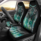 Aotearoa Maori Iwi Heritage Car Seat Cover Ngati Kahungunu Paua Shell Turquoise