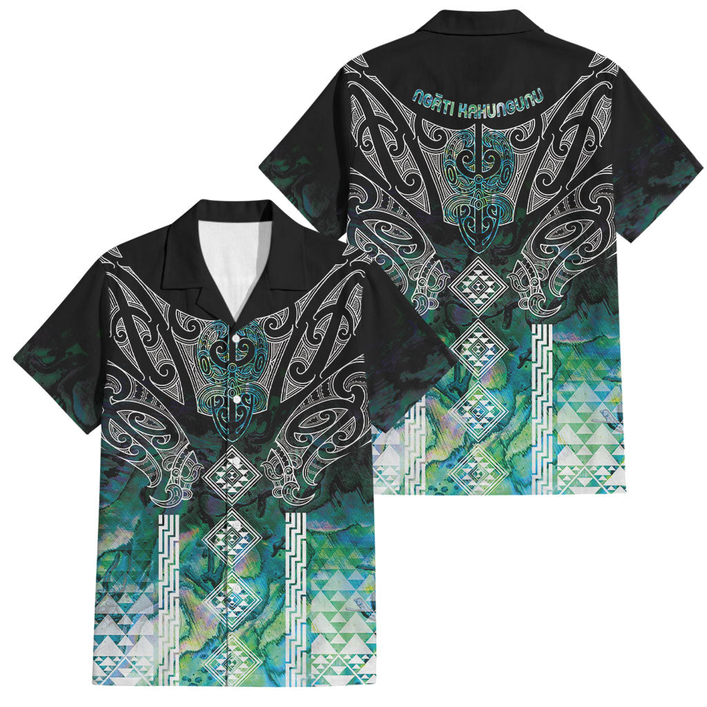 Aotearoa Maori Iwi Heritage Family Matching Summer Maxi Dress and Hawaiian Shirt Ngati Kahungunu Paua Shell Turquoise