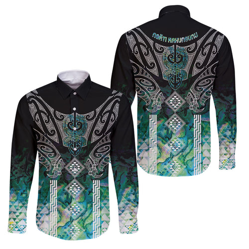 Aotearoa Maori Iwi Heritage Family Matching Summer Maxi Dress and Hawaiian Shirt Ngati Kahungunu Paua Shell Turquoise