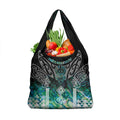 Aotearoa Maori Iwi Heritage Grocery Bag Ngati Kahungunu Paua Shell Turquoise