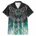 Aotearoa Maori Iwi Heritage Hawaiian Shirt Ngati Kahungunu Paua Shell Turquoise