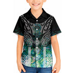 Aotearoa Maori Iwi Heritage Hawaiian Shirt Ngati Kahungunu Paua Shell Turquoise