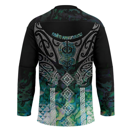 Aotearoa Maori Iwi Heritage Hockey Jersey Ngati Kahungunu Paua Shell Turquoise